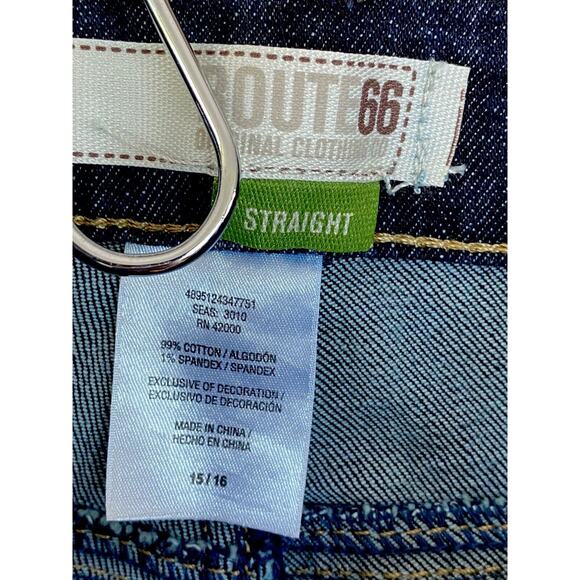 New Route 66 Pants Straight Medium Wash Cuffed Capri Jeans Size 15/16 - Picture 6 of 6